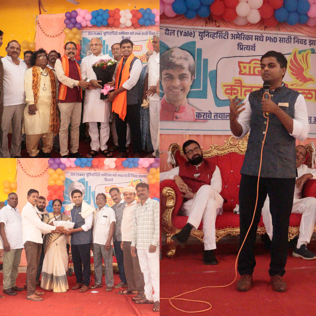 Being felicitated by tribal leaders before embarking on PhD research.